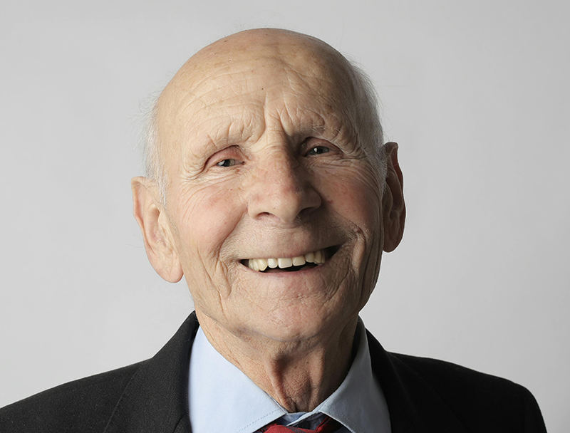 grey haired man portrait